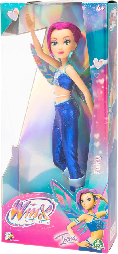 Winx Boneca Fada – Tecna com Asas Brilhantes e Articulações – Acessórios de Fada Removíveis – Visual de Transformação Inspirado em Tecnologia – Brinquedo Oficial do Clube Winx para Meninas – A partir de 4 Anos