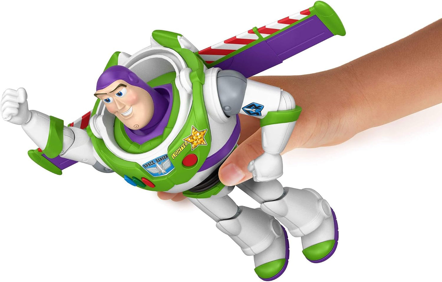 Mattel Disney e Pixar Toy Story 5 – Buzz Lightyear Pronto para Lançamento | Figura em Grande Escala, Design do Filme (25 cm), 12 Pontos de Articulação, JKV39