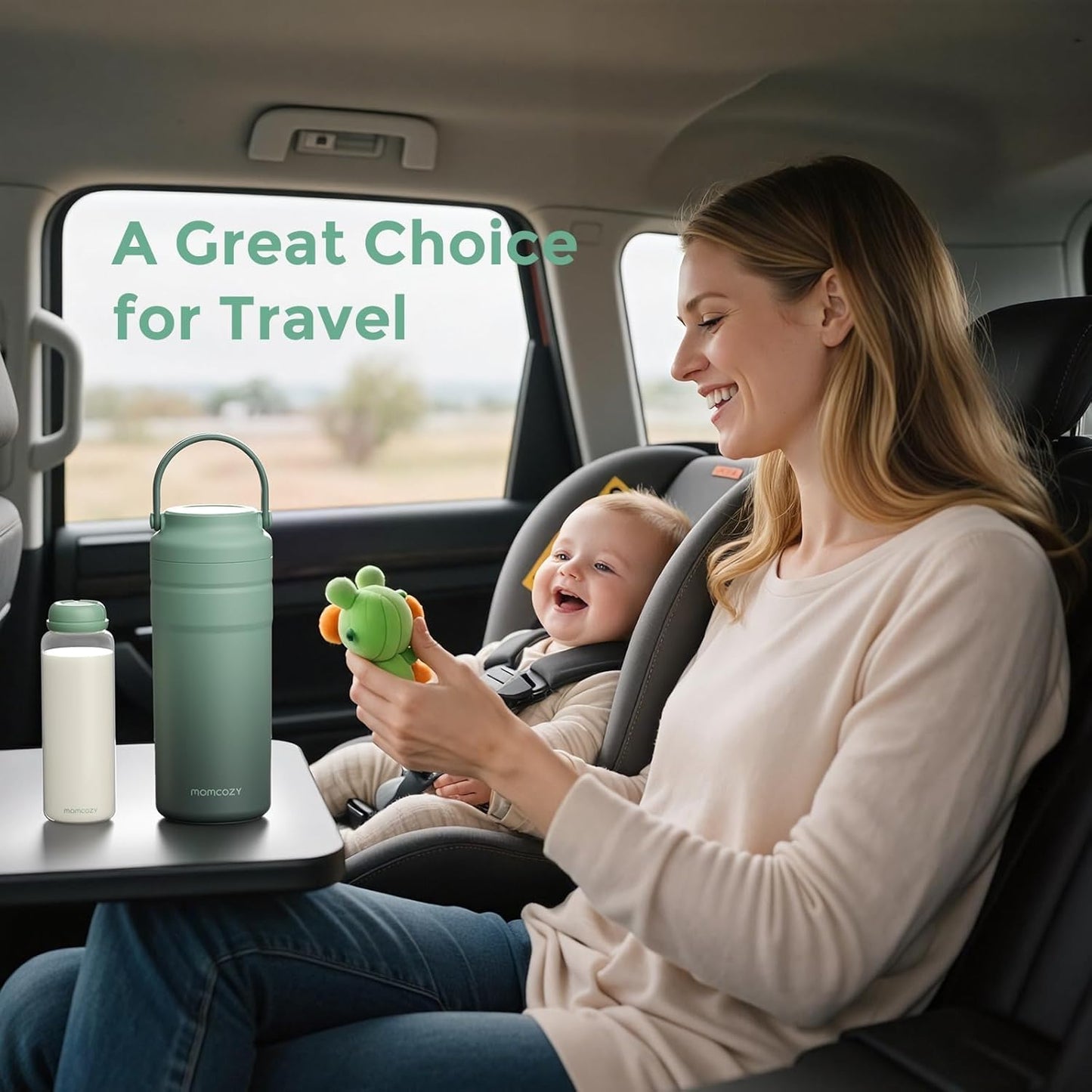 Momcozy Refrigerador portátil para leite materno, ideal para viagens, mantém o leite materno refrigerado por 24 horas sem congelar, freezer pequeno de 350ml à prova de vazamentos, presente essencial para novas mamães que estão amamentando.