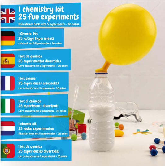 Science4you Meu Primeiro Conjunto de Química, Kits de Ciências para Crianças - Laboratório de Ciências com 25 Experimentos para Crianças: Laboratório de Química com Experimentos Explosivos - Kits de Ciências Educacionais