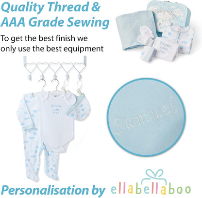 Ellabellaboo Presentes personalizados para bebês meninos - Presentes para recém-nascidos, Conjunto de presentes personalizados para bebês - Presentes para recém-nascidos