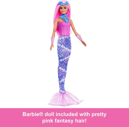 Barbie Calendário do Advento da com boneca e 24 acessórios surpresa, incluindo unicórnio e animais de estimação. Transforme a boneca em sereia, fada e muito mais! JFL66