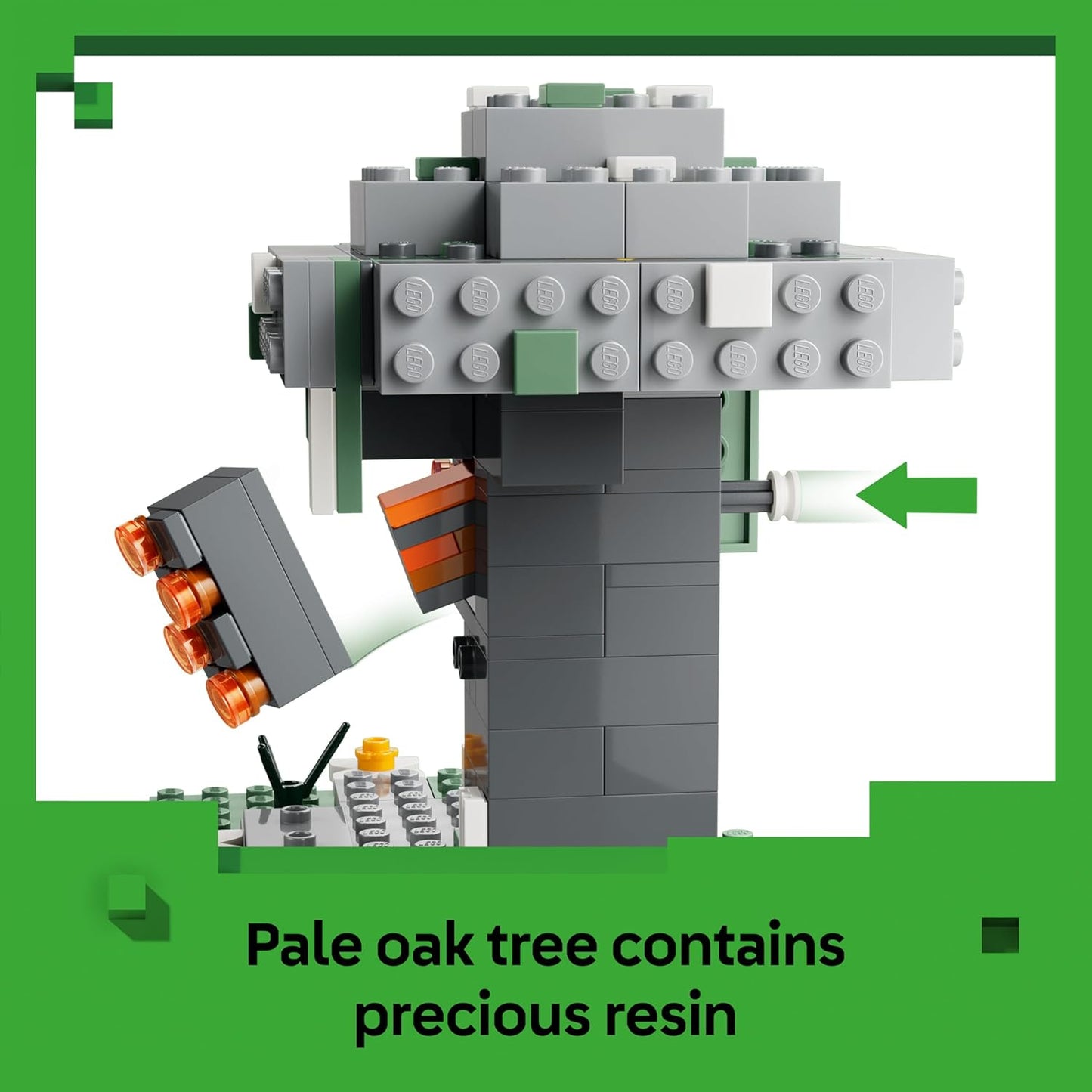 LEGO Minecraft O Jardim Pálido - Brinquedo em Miniatura com Minifigura Rangente e Figuras de Mobs Homem-Mariposa, Creeper e Esqueleto - Presente para Jogadores a partir de 7 Anos - 21586