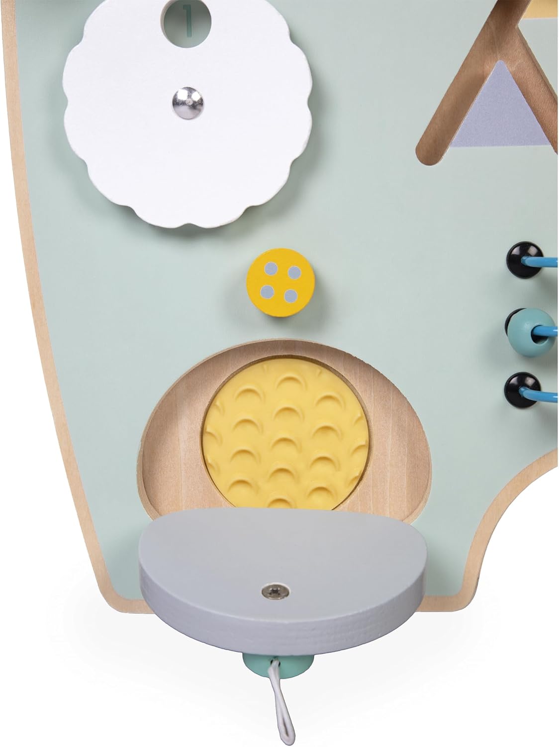 Janod - Busy Board Ourson - 20 atividades - Grande quadro de atividades de madeira - Ideal para desenvolvimento motor fino, curiosidade e destreza - Altura 60 cm - A partir de 18 meses, J05162