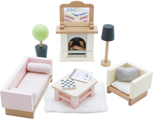 Le Toy Van - Daisylane Juego de accesorios para casa de muñecas de madera para sala de estar | Juegos de muebles para casas de muñecas: aptos para mayores de 3 años
