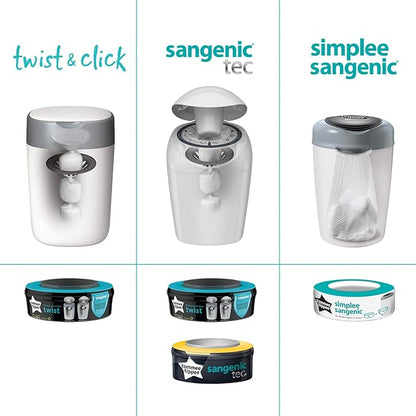 Tommee Tippee Sangenic Twist and Click Lixeira Elimina Odores e Germes - Azul