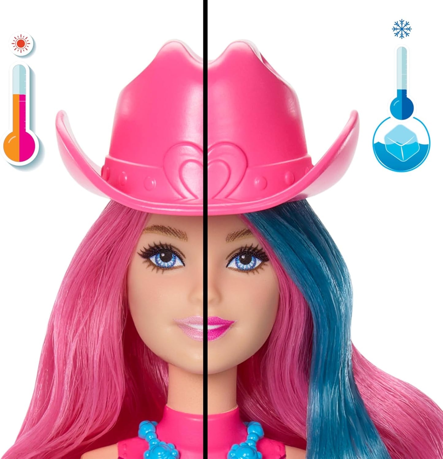 Barbie Boneca Color Reveal e acessórios com 6 surpresas, série Disco Star com brilho metálico e corpete que muda de cor (os estilos podem variar), JCP01