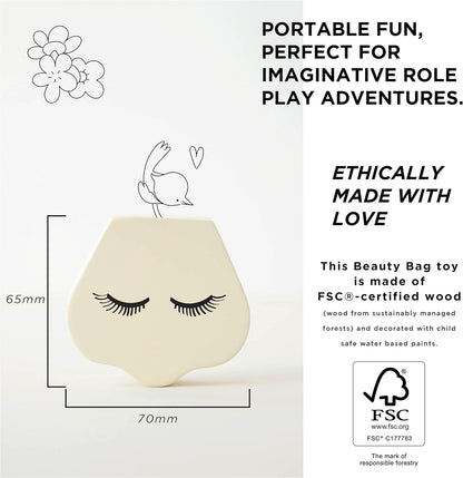 Le Toy Van - Conjunto de cosméticos de madeira com brinquedo de dramatização de bolsa | Conjunto de brincadeiras de simulação Star Beauty Bag - adequado para mais de 3 anos