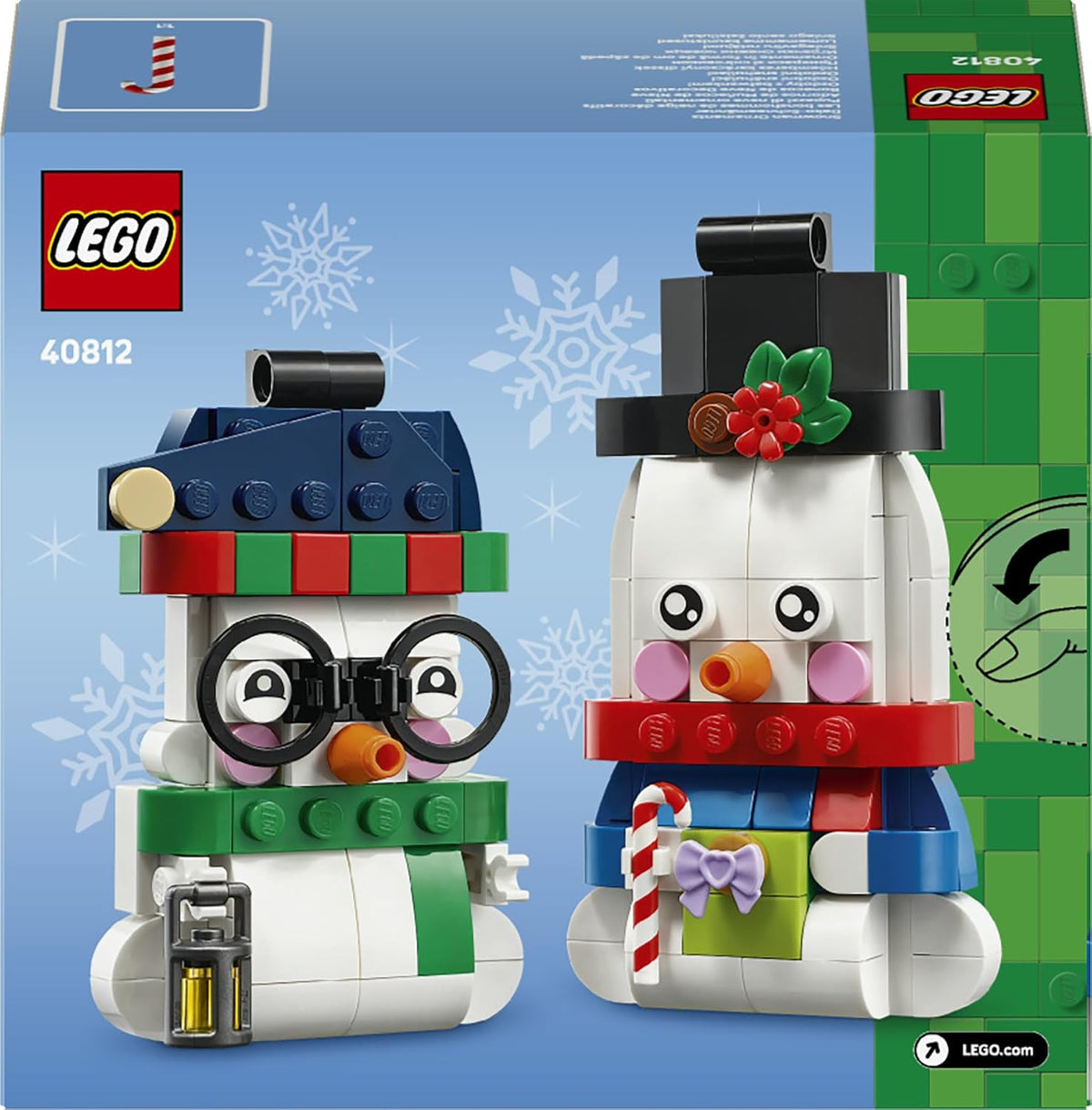 LEGO Enfeites de Boneco de Neve 40812 | Brinquedos para meninas e meninos a partir de 6 anos, kit de artesanato, 2 figuras e acessórios, decorações para pendurar na árvore, presente de Natal