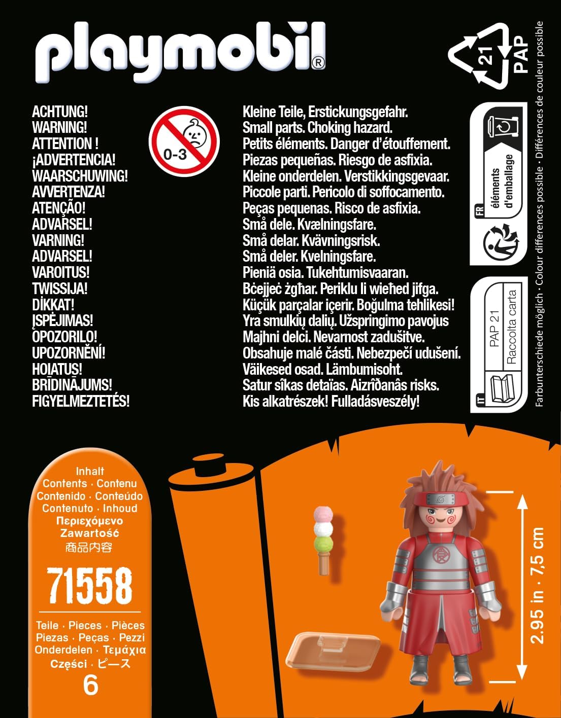 PLAYMOBIL Naruto Shippuden 71558 Choji Acessórios detalhados, maiores