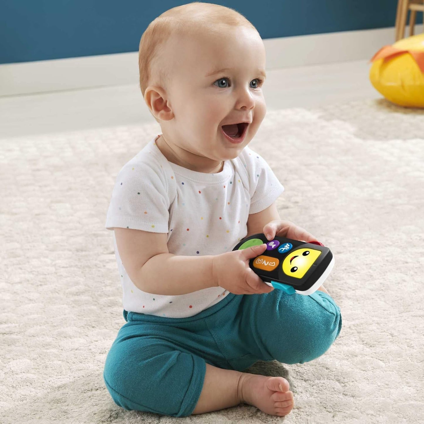 Fisher-Price Controle remoto Stream and Learn, versão alemã, francesa, controle remoto Laugh & Learn Stream & Learn - edição em inglês do Reino Unido