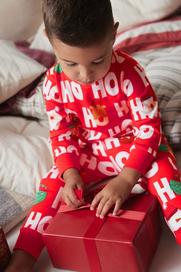 |BigBoy| Natal Pijama De Manga Comprida Com Estampa De Natal e Ajuste Confortável (9 meses a 12 anos)