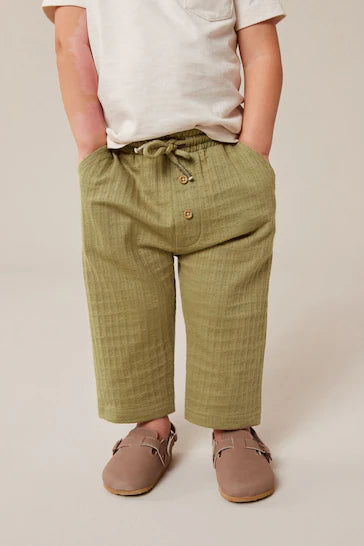 |Boy| Joggers Em Jersey Texturizado Verde Sálvia (3 meses - 7 anos)