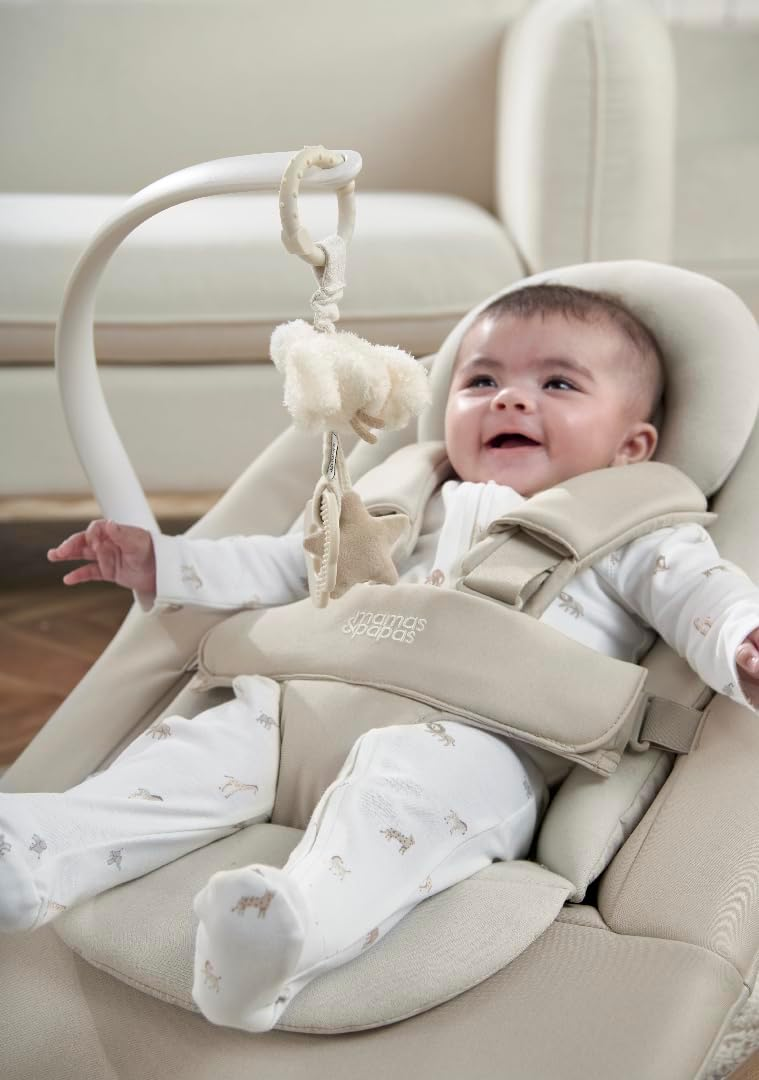Cadeira de bebé Mamas & Papas Eno, dobrável com uma mão, 2 posições de reclinação, caxemira - 0-6 meses