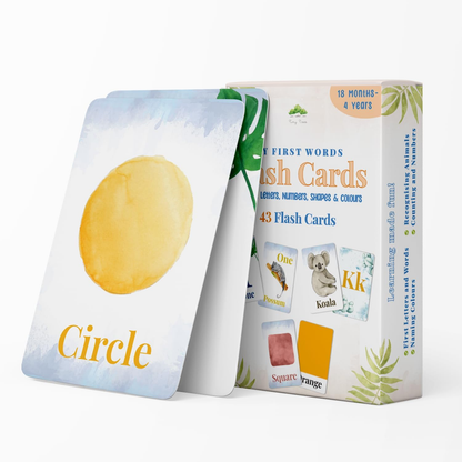 Tiny Trees® 43 Flash Cards para crianças de 2 anos I Animais, letras, números, formas e cores I Primeiras palavras Flash Cards - Inclui guia de exercícios para atividades de aprendizagem