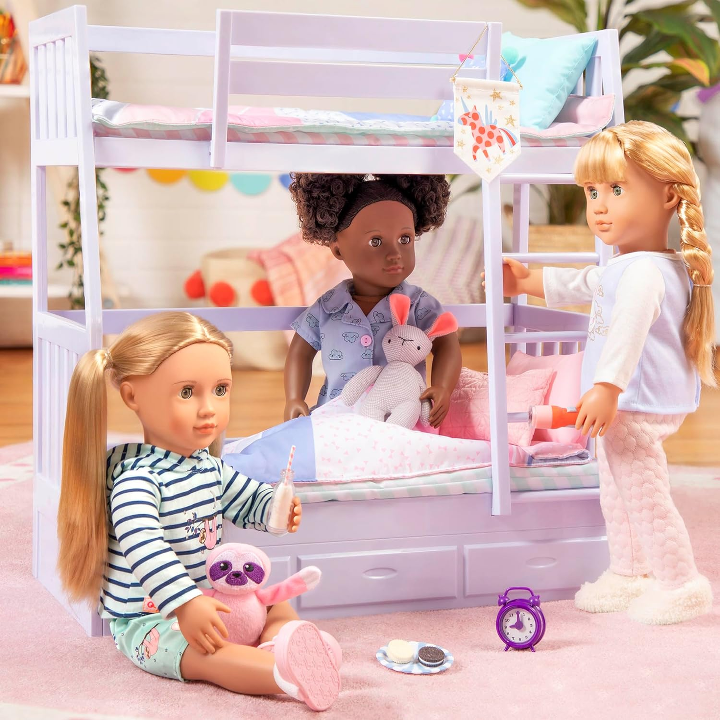 A Nossa Geração - Fato de Preguiça Sonolenta - Fato de Pijama e Peluche para Bonecas de 46 cm, Brinquedo de Peluche Preguiça, Acessórios para Dormir, Fato de Pijama com Capuz