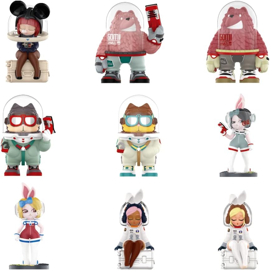 Conjunto de capas de espaço Coolabo da POP Mart (9 caixas) Caixa de brinquedo exclusiva para bonecos de ação, brinquedo de arte colecionável popular, figura fofa, presente criativo para festa de aniversário de Natal