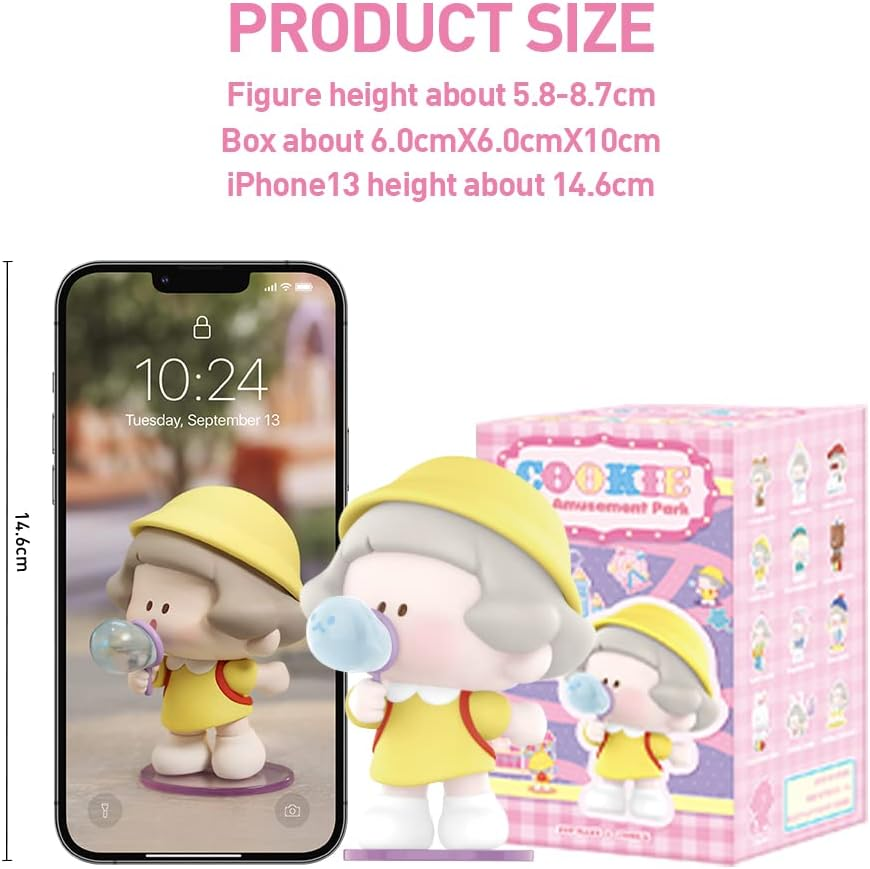 POP MART Cookie The Amusement Park Series SET (12 caixas) Caixa de bonecos de ação exclusiva Caixa de brinquedos a granel Brinquedo de arte colecionável popular Figura fofa Presente criativo, para festa de aniversário de Natal Feriado