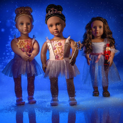 A Nossa Geração – Boneca Bailarina de 45 cm – Acessório Quebra-Nozes – Fato de Ballet – Olhos Azuis e Cabelo Castanho – Clara