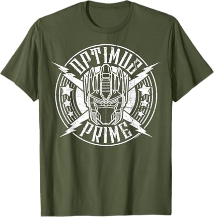 T-shirt Transformers Optimus Prime Vintage Rock Lightning Logo