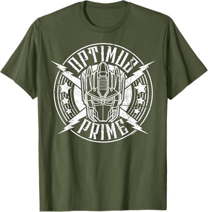 T-shirt Transformers Optimus Prime Vintage Rock Lightning Logo