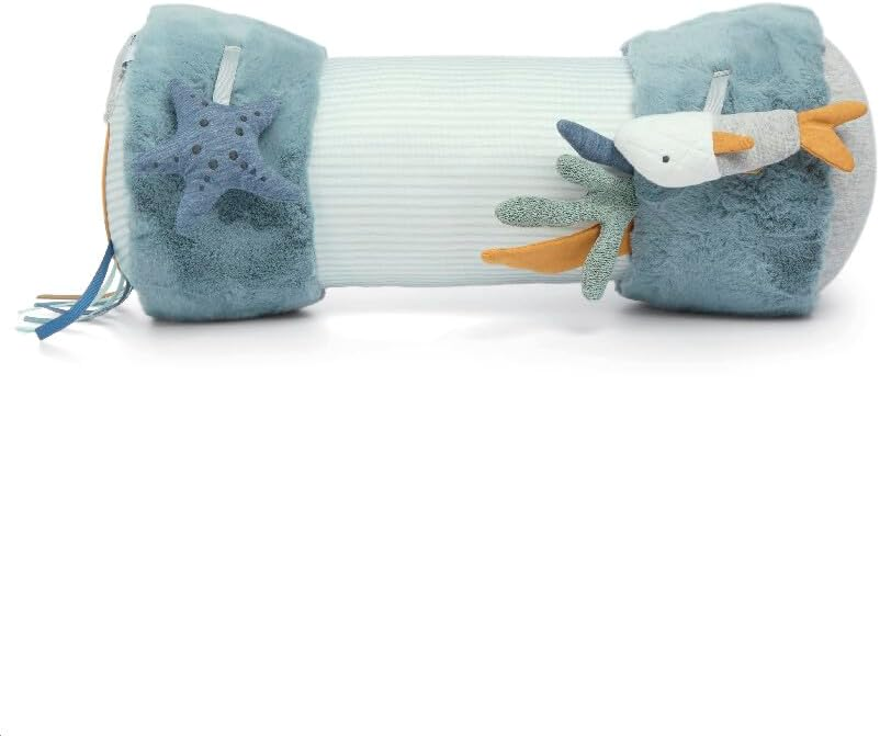 Mamas & Papas Tummy Time Roll, Almofada Interativa Suave para Bebé com Chocalho Integrado, Dream Upon A Cloud