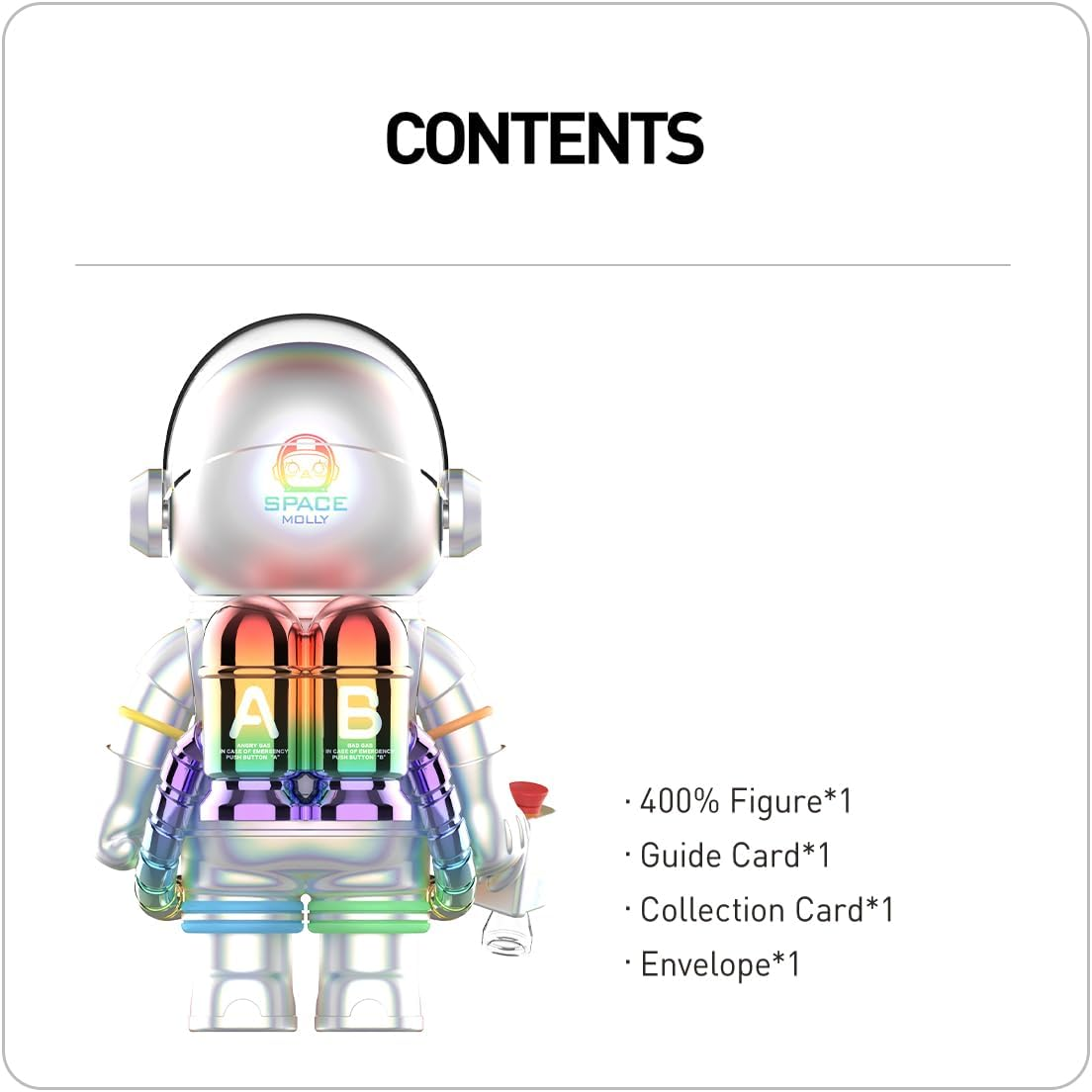 POP MART MEGA SPACE MOLLY 400% Rainbow 2.0 Personagem Articulada Design Premium Presente para Mulheres Brinquedo Colecionável Figura de Ação de Brinquedo de Arte