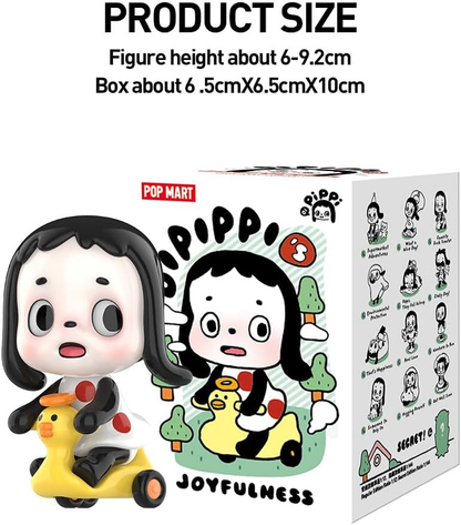 Conjunto completo de bonecos da série Joyfulness da POP MART OIPIPPI (12 caixas) 2,5 polegadas, personagem articulado, design premium, presentes para mulheres, caixa surpresa favorita dos fãs