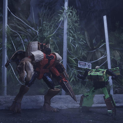 Transformers Generations Collaborative: Jurassic Park Mash-Up, Tyrannocon Rex e Autobot JP93, para maiores de 8 anos.