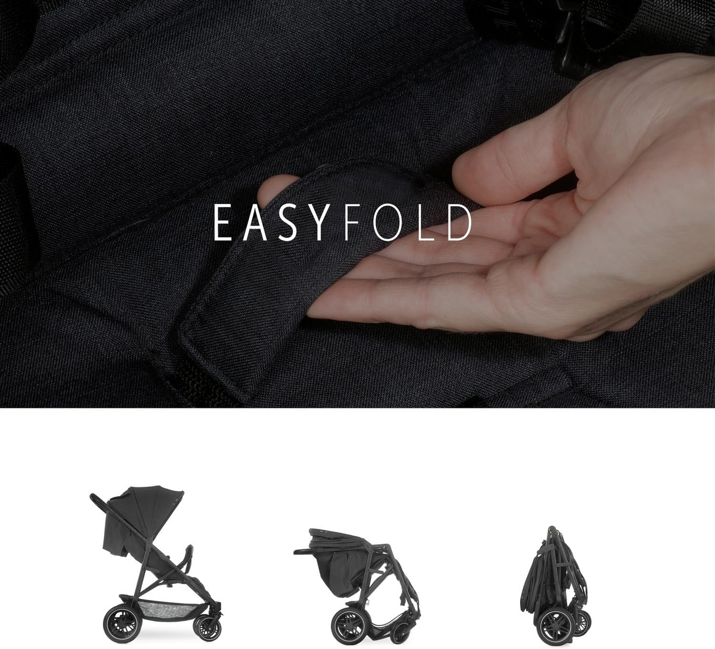 hauck Uptown Duo, Preto - Carrinho de bebé duplo lado a lado com capa de chuva, rodas de borracha e suporte para copos, totalmente reclinável desde o nascimento até aos 15 kg cada criança, 77 cm de largura, dobrável compacto, cesto de arrumação XL