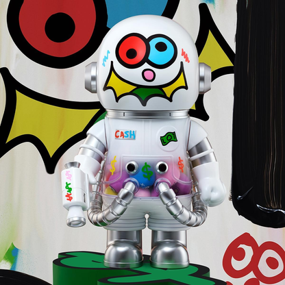 POP MART MEGA SPACE MOLLY 400% JON BURGERMAN SPACE CADETS Série Figura Articulada Personagem Design Premium Presentes para Mulheres Brinquedo Colecionável Favorito dos Fãs Figura de Ação 1PC