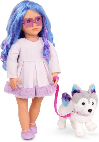 Cachorro Husky Siberiano Posicionável da Nossa Geração com Membros Ajustáveis, Tamanho de 15 cm