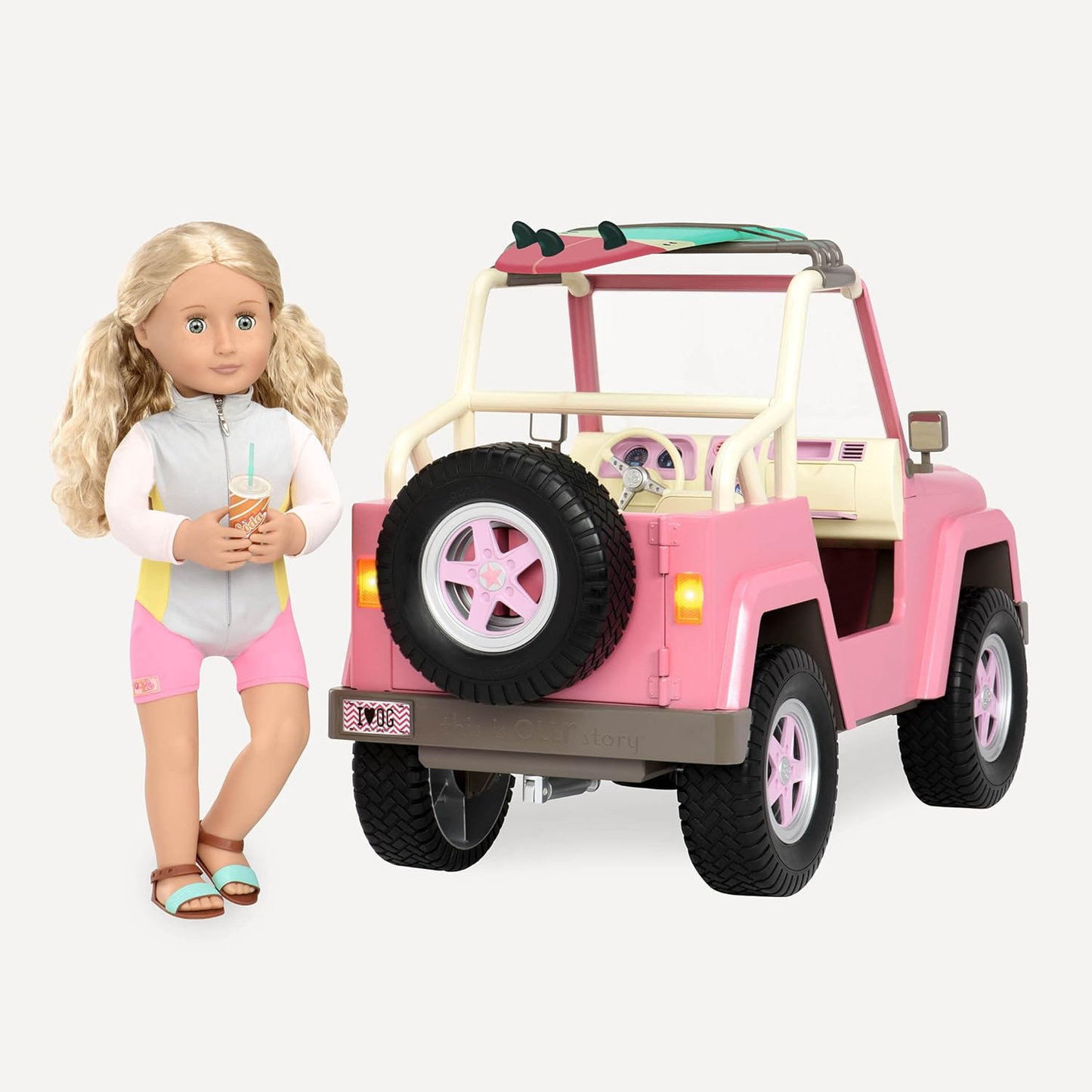 O nosso Jeep Off Roader de 45 cm para bonecas, brinquedos, roupas e acessórios para meninas a partir dos 3 anos