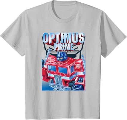 T-shirt Transformers Optimus Prime Retro Cube Hero Pose