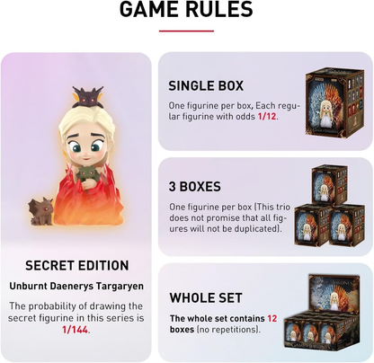 POP MART Game of Thrones Série 3 Caixas 2,5 polegadas Personagem Articulado Design Premium presentes para mulheres Brinquedo Colecionável Favorito dos Fãs Figura de Ação de Brinquedo