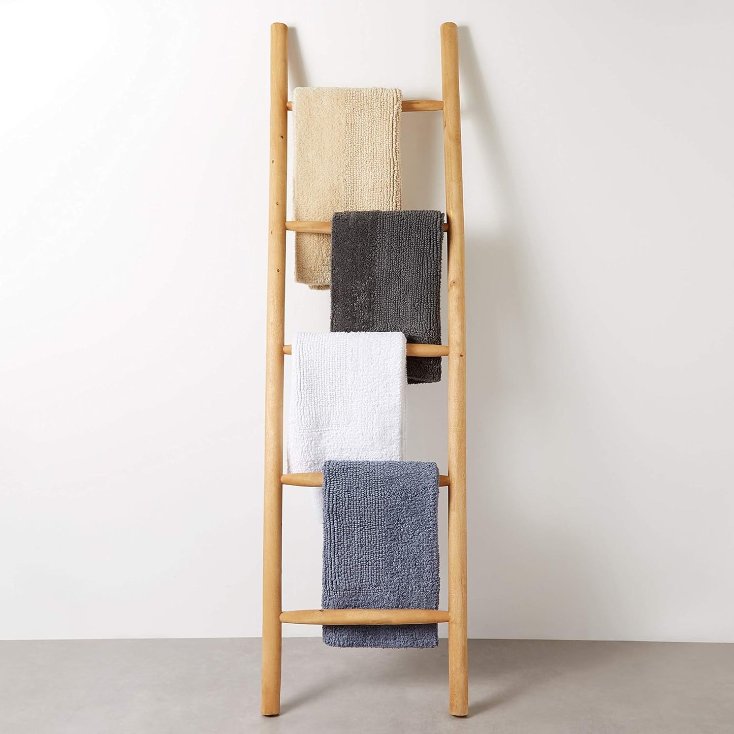 Tapete de banho Panda Bamboo 50 x 80 cm - Ultra absorvente, antiderrapante e lavável à máquina, experiência de spa, branco puro