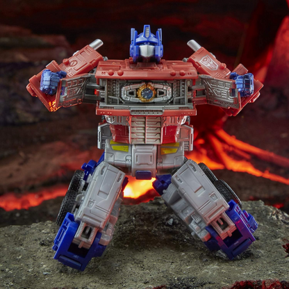 Transformers Toys Generations War for Cybertron: Kingdom Leader WFC-K11 Optimus Prime Action Figure - Kids Ages 8 and Up, 7-inch