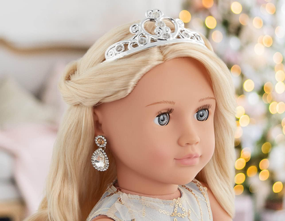 Our Generation – Boneca de 45 cm com vestido floral – Cabelo loiro e olhos azuis – Acessórios de joalharia – Brincadeira de faz de conta – Brinquedos para crianças a partir dos 3 anos – Ellory