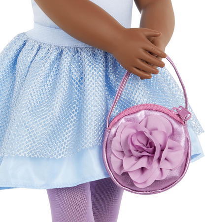 A Nossa Geração - Boneca Floral para Iniciantes de 46 cm - Rosalind - Cabelo e olhos castanhos escuros - 3 roupas e acessórios de estilo em caixa de oferta - Brincadeira de faz de conta - Brinquedos para crianças a partir dos 3 anos