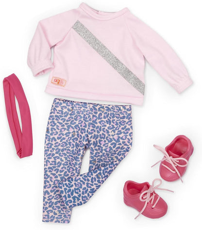 Conjunto de treino de agilidade para bonecas Our Generation 45 cm com animais de estimação Natalia e Nillie – Acessórios de brincadeira de 46 cm para bonecas e cães – Brinquedo de faz de conta educativo para crianças a partir de 3 anos