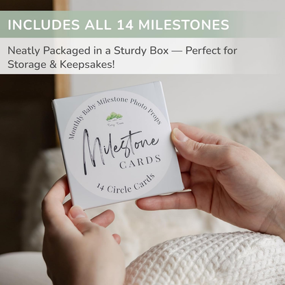 Discos marcadores de marcos mensais Tiny Trees Baby - Cartões de marcos mensais frente e verso para bebés, acessórios para fotos para anúncio de bebé, placas neutras para recém-nascidos, meninos e meninas