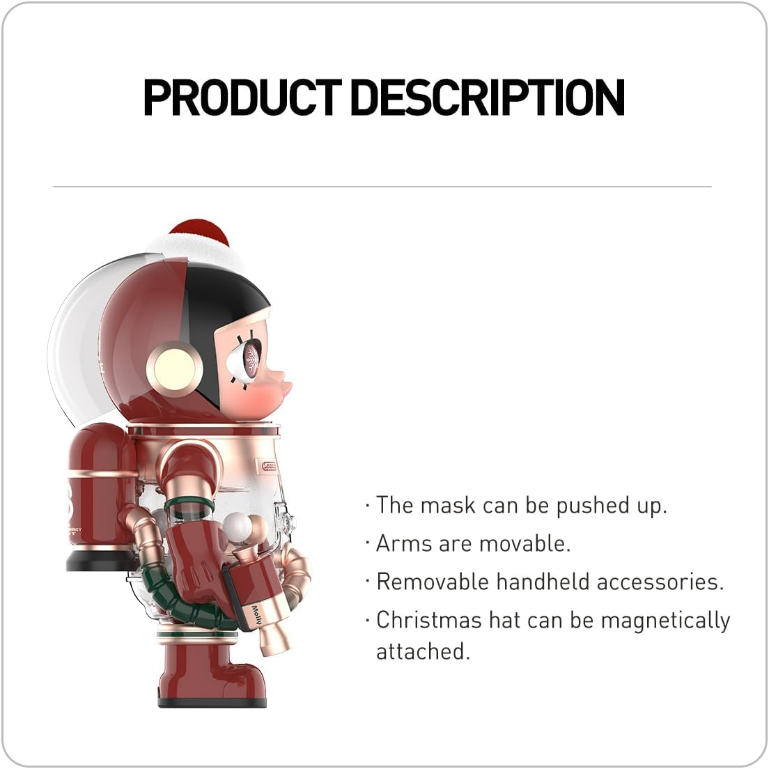 POP MART MEGA SPACE MOLLY 400% Natal 2024 Figuras 1 Caixa Design Premium Presentes para Mulheres Fãs-Favorito Colecionável Chic Art Toy Figura de Acção