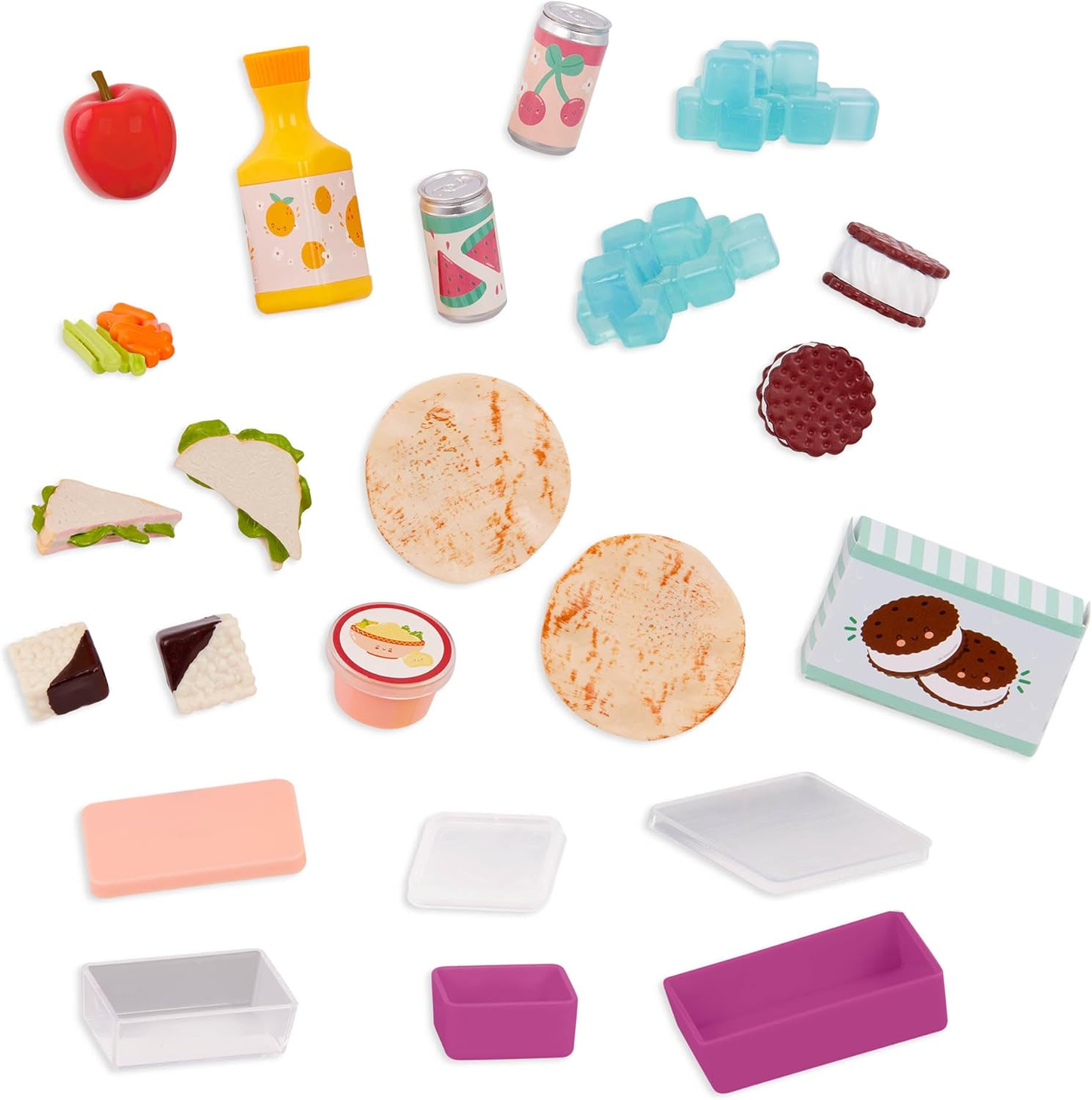 A Nossa Geração – Acessórios para bonecas de 45 cm – Caixa térmica com rodas – Brinquedos alimentares de faz de conta – Brincadeira imaginativa – Crianças a partir dos 3 anos – Caixa térmica de acampamento OG