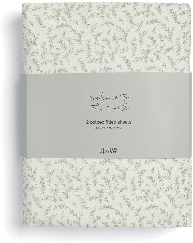 Pack de 2 lençóis ajustáveis para berço/cama Mamas & Papas, creme