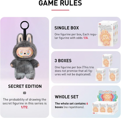 POP MART Labubu THE MONSTERS Série Big into Energy - Pingente de pelúcia de vinil BlindBox 1 caixa de 2,5 polegadas - Figura de ação de brinquedo de arte chique favorita dos fãs