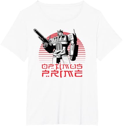 T-shirt Transformers Optimus Prime Retro Kanji Sunset Portrait