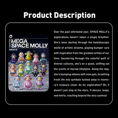 POP MART MEGA SPACE MOLLY 100% Série 2 Figuras Personagens Colecionáveis Conjunto Completo (9 Caixas) 2,5 polegadas Personagem Articulado Design Premium presentes para mulheres Caixa surpresa Favorita dos Fãs Brinquedo Colecionável