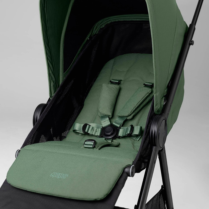Mamas & Papas Libro, carrinho de viagem leve, dobrável com uma mão, arrumação compacta, assento reclinável, recém-nascido a 4 anos, verde-claro