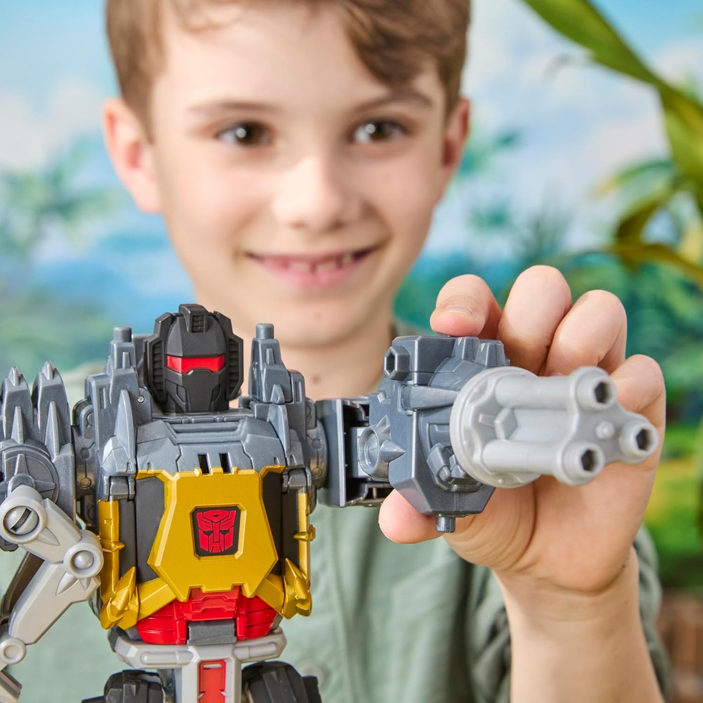 Transformers CYBERWORLD Grimlock Chomp e Battle Action Figure