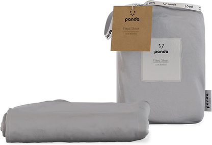 Lençol com elástico Panda 100% bambu (cinza urbano, tamanho super king size do Reino Unido) (180 x 200 + 32 cm)